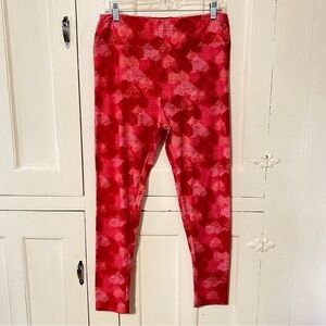 LuLaRoe Tall & Curvy Valentine's Day Red & Pink Heart Leggings